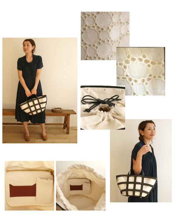 楽天市場 Just Campagne ジュストカンパーニュ 内田彩仍さんコラボモデル Massif 専用 リネン レース インナーバッグ Blanc Blanc3803 Matilda マチルダ