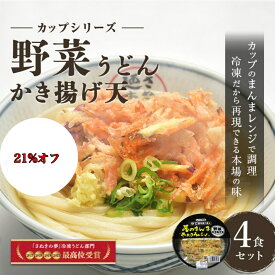 スーパーSALE中21%オフ 送料無料 【レンジですぐ食べられる讃岐うどん そのまんまさぬきうどん 野菜かきあげうどん4食セット】讃岐うどん 冷凍うどん 冷凍讃岐うどん 冷凍さぬきうどん 冷凍カップうどん 無添加 こんぴら すぐ食べられる ギフト 冷凍 食品 贈り物