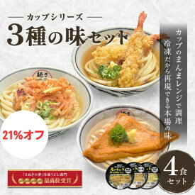 スーパーSALE中21%オフ 送料無料 【送りものにレンジですぐ食べられる そのまんまさぬきうどん4食(かきあげうどん 海老天うどん きつねうどん)】 冷凍讃岐うどん 冷凍さぬきうどん 讃岐うどん 冷凍麺 すぐ食べられる こんぴら茶屋 さぬきうどん 冷凍食品 こんぴら