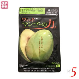 亀山堂 ワイルドマンゴーの力 60粒 機能性表示食品 5袋セット エラグ酸 ダイエット サプリ 送料無料