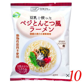 創健社 ベジとんこつ風ラーメン 100g 10個セット インスタントラーメン ヴィーガン 豆乳