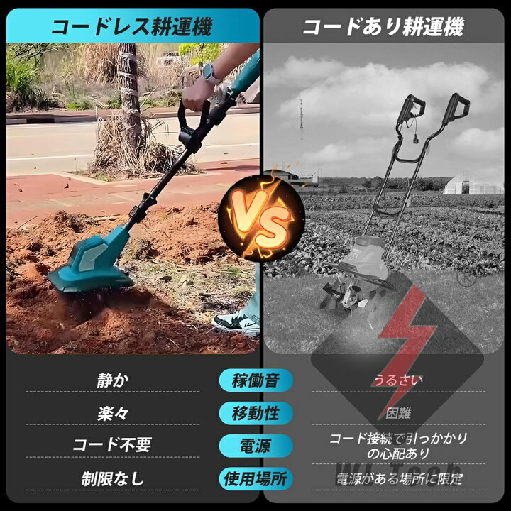 楽天市場】【最大3000円クーポンで】【2025最新型】電動耕運機 充電式 
