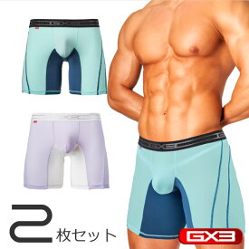 【2枚パンツセット】GX3/ジーバイスリー SHEER ペールカラー ロングボクサーパンツ