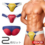【2枚パンツセット】GX3/ジーバイスリー GLOSS SPORTS SPLASH カラーパネル ビキニパンツ