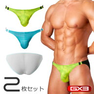 【2枚パンツセット】GX3/ジーバイスリー GLOSS NEON MESH Vビキニ#NP15