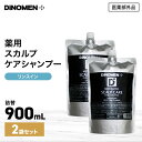 シャンプー 詰替え スカルプケア リンスイン メンズ DiNOMEN 薬用 900ML 2個 頭皮ケア 育毛 薄毛 抜毛 ふけ かゆみ 予防 養毛 ノンシリコン 医薬部外品 ヘアケア 育毛剤の前に 育毛剤の浸透をサポート ZZ 【SALE】 〇