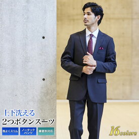 スーツ メンズ スリム 2つボタン上下洗える ウォッシャブルスーツ 春夏秋 3シーズン ストレッチ ビジネス メンズスーツ オシャレ ビジネス フレッシャーズ 新社会人 新生活 入社式 入学式 卒業式 卒園式