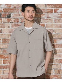 【SALE／50%OFF】楊柳カチオン半袖開襟シャツ UNION STATION メンズ ビギ トップス シャツ・ブラウス グリーン ブラック ベージュ ブラウン【RBA_E】[Rakuten Fashion]