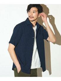 【SALE／50%OFF】ポリエステルカチオン半袖ワイドカラーシャツ UNION STATION メンズ ビギ トップス シャツ・ブラウス ベージュ ブルー ネイビー ホワイト カーキグリーン【RBA_E】[Rakuten Fashion]