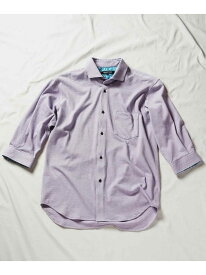 【SALE／30%OFF】ストライプサッカー七分袖ワイドカラーシャツ UNION STATION メンズ ビギ トップス シャツ・ブラウス ネイビー パープル ブルー【RBA_E】【送料無料】[Rakuten Fashion]