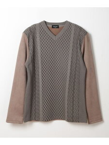 �ySALE�^30%OFF�z�j�b�g×�t�F�C�N�X�G�[�hV�l�b�N�J�b�g�\�[ MEN'S BIGI �����Y �r�M �g�b�v�X �J�b�g�\�[�ET�V���c �O���[ �u���b�N �u���E���yRBA_E�z�y���������z[Rakuten Fashion]