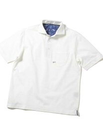＜DENHAM/デンハム＞シルケットサーフニットポロシャツ MEN'S BIGI メンズ ビギ カットソー Tシャツ ホワイト ネイビー【送料無料】[Rakuten Fashion]