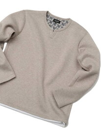 【SALE／50%OFF】ハニカムダンボール キーネックカットソー MEN'S BIGI メンズ ビギ トップス カットソー・Tシャツ ブラウン ベージュ ブラック【RBA_E】【送料無料】[Rakuten Fashion]