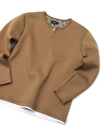 【SALE／50%OFF】ハニカムダンボール キーネックカットソー MEN'S BIGI メンズ ビギ トップス カットソー・Tシャツ ブラウン ベージュ ブラック【RBA_E】【送料無料】[Rakuten Fashion]