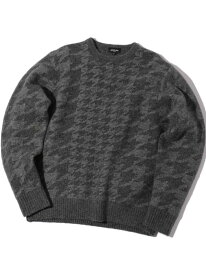 【SALE／50%OFF】千鳥格子グレークルーネックニット MEN'S BIGI メンズ ビギ トップス ニット グレー【RBA_E】【送料無料】[Rakuten Fashion]