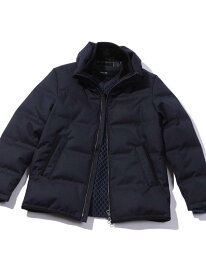 【SALE／40%OFF】【俳優 渡部篤郎さん着用】マイクロブロックチェックボリュームネックダウンブルゾン MEN'S BIGI メンズ ビギ ジャケット・アウター ブルゾン・ジャンパー ベージュ グレー ネイビー ブラック【RBA_E】【送料無料】[Rakuten Fashion]