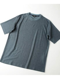 【SALE／50%OFF】シングルジャガードカットソー made in japan MEN'S BIGI メンズ ビギ トップス カットソー・Tシャツ グレー ネイビー【RBA_E】【送料無料】[Rakuten Fashion]