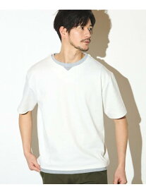 【SALE／50%OFF】杢鹿の子フェイクレイヤードTシャツ UNION STATION メンズ ビギ トップス カットソー・Tシャツ ホワイト ネイビー グレー【RBA_E】[Rakuten Fashion]