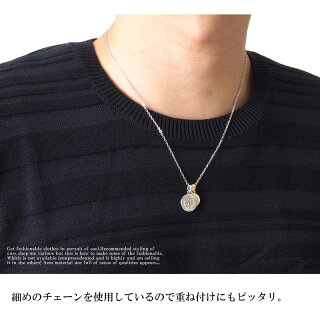 送料無料ネックレスメンズコインアクセサリーペンダント小物コインネックレスブローディアBrodiaeaメンズカジュアル通販おしゃれオシャレ人気男性