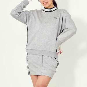 送料無料 ゴルフウェア レディース 上下セットアップ gs GOLF スウェットジャージ モックネックトレーナー スカート ワンピース リブロゴライン切替 おしゃれ かわいい 韓国系 秋冬 春夏 ブラ