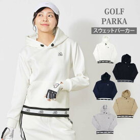 送料無料 ゴルフウェア レディース gs GOLF フーディーパーカー トレーナー スウェットジャージ トップス リブロゴライン切替 おしゃれ かわいい 韓国系 秋冬 春夏 ブランド