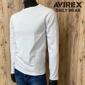 AVIREX アビレックス ロングTシャツ メンズ 長袖 テレコリブ クルーネックTシャツ 無地 デイリーインナー カットソー メンズファッション メンズ 通販 新作 MC ゆうパケ