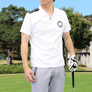 送料無料 ゴルフウェア ハーフジップ ポロシャツ メンズ GIORNO SEVEN ジョルノセブン ハイネック ゴルフ 接触冷感 ストレッチ 半袖 ロゴプリント トップス 春夏 ゆうパケ