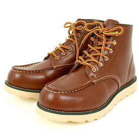 送料無料 ワークブーツ メンズ セッタータイプ ブーツ モックトゥ サイドジップ フェイクレザー レースアップ 替えヒモ付き 靴 シューズ 通販 新作 秋 冬 MC