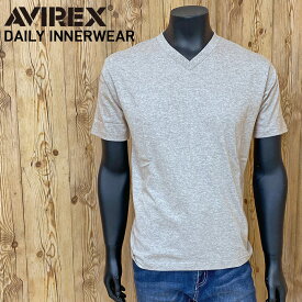 AVIREX アビレックス Tシャツ メンズ 半袖 ヘビーウェイト コットン天竺100％ Vネック Tシャツ 無地 デイリーインナー カットソー メンズファッション メンズ 通販 新作 MC ゆうパケ