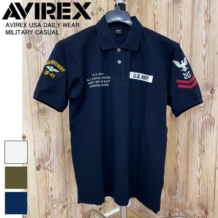 楽天市場】送料無料 AVIREX アヴィレックス ネイバル パッチド 半袖 