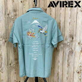 送料無料 AVIREX アヴィレックス EMB SH JAPAN 半袖シャツ 刺繍 オープンカラーシャツ トップス メンズ MC