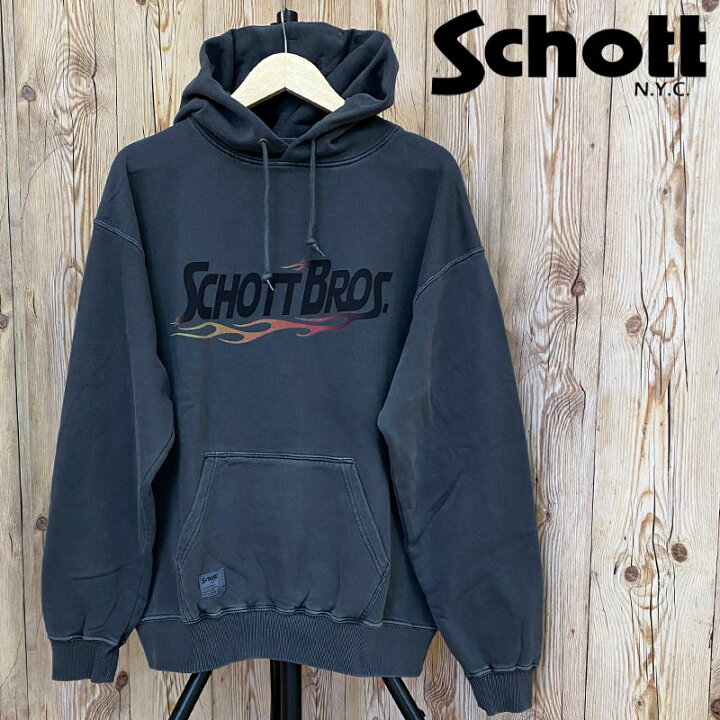 楽天市場】送料無料 Schott ショット HOODED SWEAT FIRE SCRIPT  