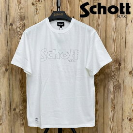 送料無料 Schott ショット BASIC LOGO クルーネック 半袖Tシャツ トップス プリント Tシャツ ベーシック ロゴ メンズ ブランド 春 夏 服 MC ゆうパケ