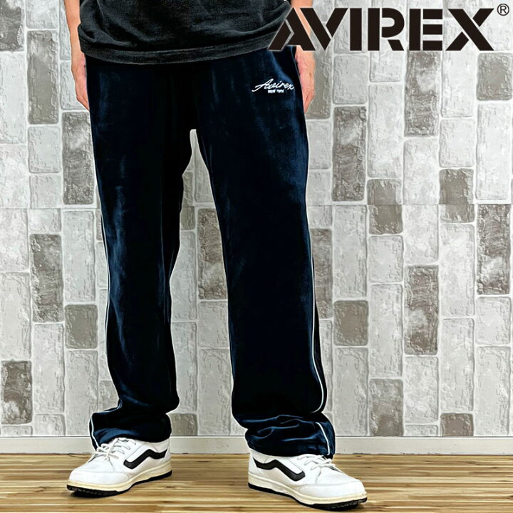 楽天市場】送料無料 AVIREX アヴィレックス VELOUR PANTS CURSIVE LOGO 