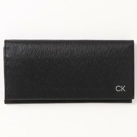 送料無料 Calvin Klein カルバンクライン CK リアルレザーエンボス ワンポイントロゴ長財布 ウォレット