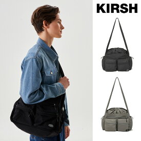 KIRSH POCKET DRAWSTRING CROSS BAG キルシー ポケット ショルダーバッグ/全2色 韓国ファッション 韓国ブランド 正規品 かばん バッグ 鞄 ナイロン 斜め掛け カジュアル グレー ブラック