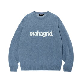 mahagrid マハグリッド 正規品 mahagrid ベーシックロゴ ニットセーター BASIC LOGO KNIT SWEATER/全3色【あす楽対応】 韓国ブランド 韓国ファッション ニット セーター クルーネック メンズ レディース ユニセックス ストリート シンプル 秋冬