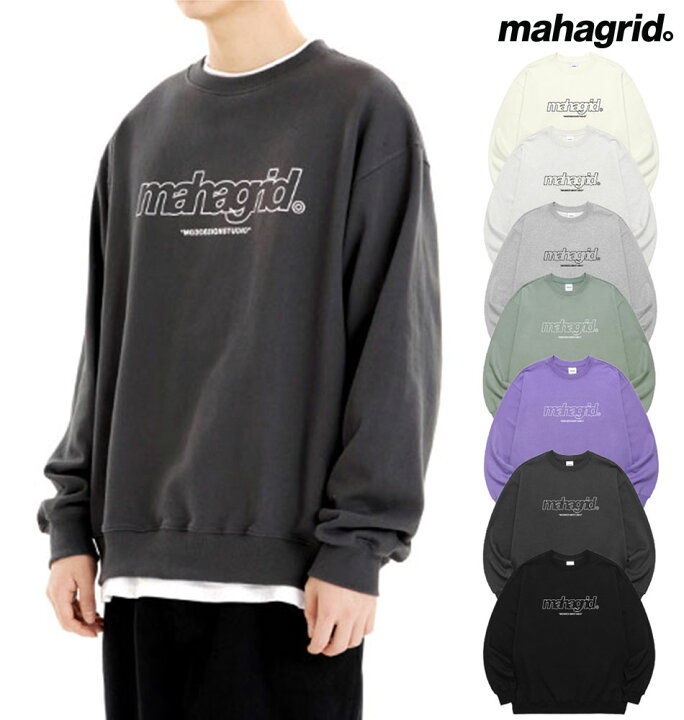 楽天市場】mahagrid マハグリッド 正規品 THIRD LOGO CREWNECK 裏毛 