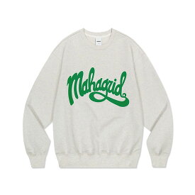 mahagrid マハグリッド 正規品 CURVED LOGO SWEATSHIRT カーブロゴ SWT/全3色【あす楽対応】韓国ブランド 韓国ファッション トレーナー スウェット 裏毛 クルーネック 長袖 トップス ロゴ カジュアル メンズ レディース ユニセックス 新作