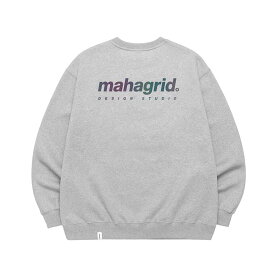 mahagrid マハグリッド 正規品 RAINBOW REFLECTIVE LOGO CREWNECKレインボーリフレクタークルーネック 裏毛/全2色【あす楽対応】韓国ブランド 韓国ファッション トレーナー スウェット 長袖 トップス ロゴ カジュアル メンズ レディース ユニセックス