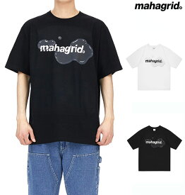 mahagrid マハグリッド 正規品 ウォータリーロゴ TEE WATERY LOGO TEE/全2色 韓国ブランド 韓国ファッション Tシャツ 半袖Tシャツ クルーネック 定番 トップス カジュアル メンズ レディース ユニセックス