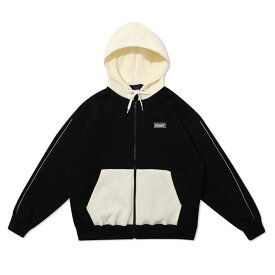 muahmuah POINT LINE NAPPING HOOD ZIPUP ポイントライン裏起毛 ZIP UP ジップアップパーカー フーディー ジップパーカー 韓国ブランド 韓国ファッション トップス フーディー スウェット 長袖 ロゴ カジュアル レディース