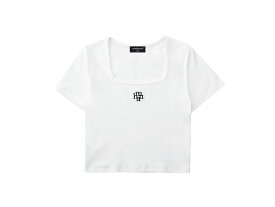 [即納]【正規品】muahmuah ムーアムーア スクエアネック 半袖Tシャツ SQUARE NECK CROP HALF T-SHIRT/全2色 韓国ブランド 韓国ファッション Tシャツ 半袖 レディース Tシャツ スクエアネックトップス ロゴ 服 シンプル 大人 春 夏 かわいい クロップド丈 ショート丈 へそ出し