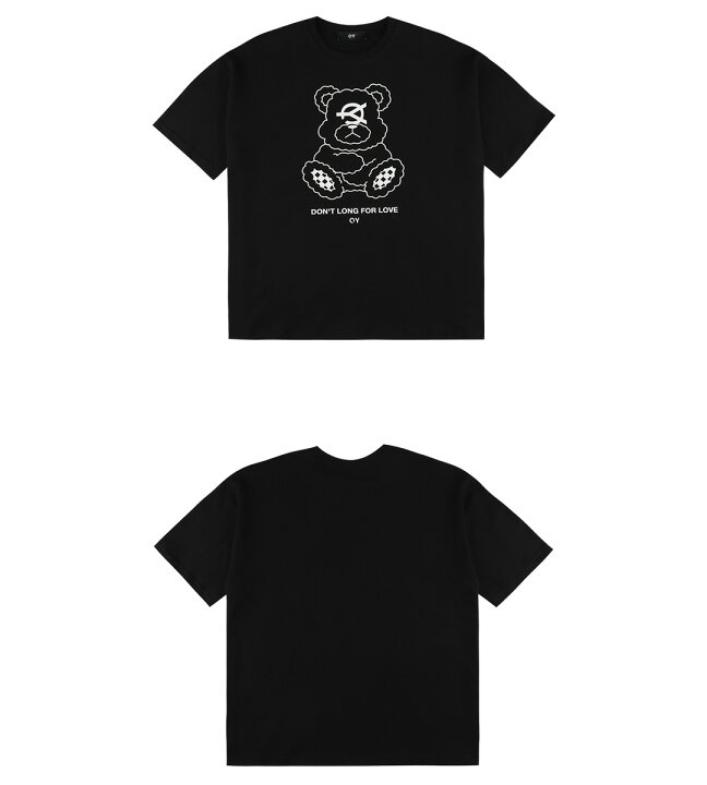 OY ブラック オーワイ オードリー くま クマ 熊 半袖 プリント Tシャツ 