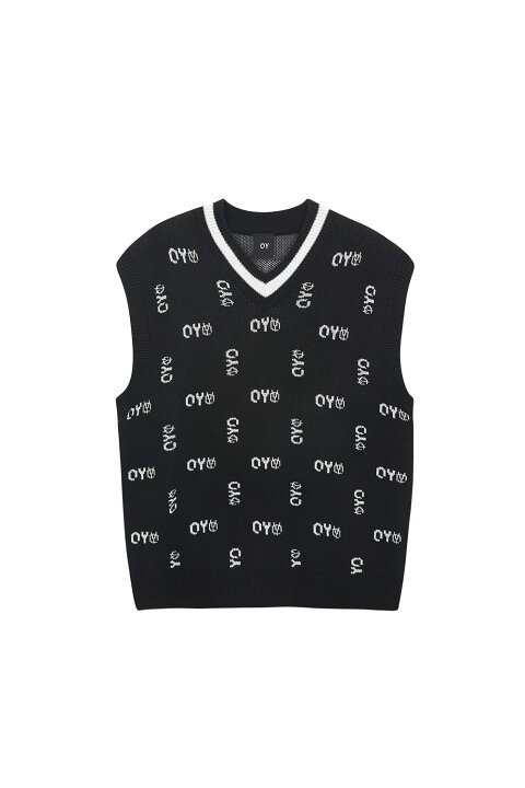 楽天市場】即納 OY オーワイ 正規品 MONOGRAM LOGO V NECK KNIT VEST 