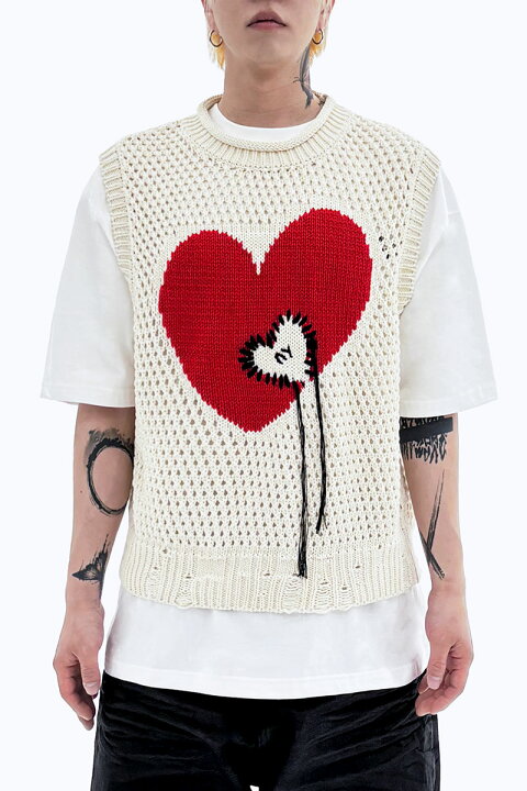 楽天市場】OY オーワイ ハートステッチニットベスト HEART STITCH KNIT 