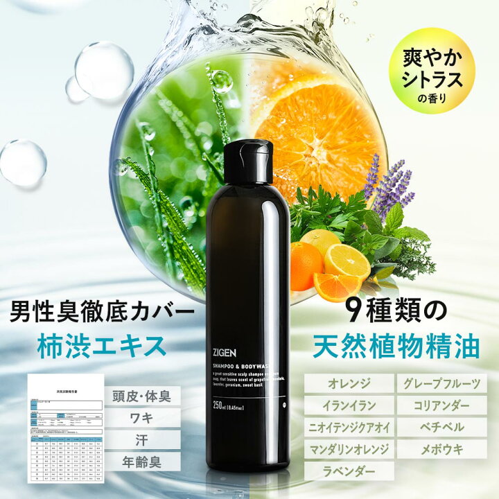 楽天市場】ZIGEN オールインワン メンズ スカルプ シャンプー 全身 