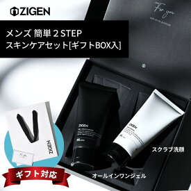 紙袋付き！メンズ スキンケア【 洗顔 & 保湿 ジェル 2点 】 化粧水 オールインワンジェル 洗顔料 スキンケアセット 保湿 敏感肌 クリーム 男性 プレゼント 人気 誕生日 父の日 ＼楽天ランキング1位★高評価レビュー／ ジゲン ZIGEN
