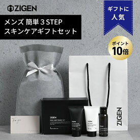 【P10倍】メンズ スキンケア 3点セット《紙袋付き》 [ オールインワンジェル / 洗顔 / 全身洗える シャンプー ] 化粧水 保湿 スキンケアセット [ トラベルセット 出張 旅行 ] トライアル プレゼント 男性 ギフト 人気 誕生日 クリスマス【高評価★4.67】 ジゲン ZIGEN