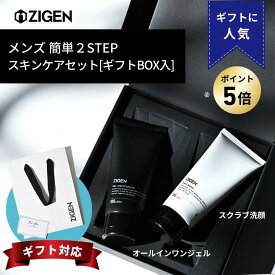 【P5倍】紙袋付き！メンズ スキンケア【 洗顔 & 保湿 ジェル 2点 】 化粧水 オールインワンジェル 洗顔料 スキンケアセット 保湿 敏感肌 クリーム 男性 プレゼント 人気 誕生日 父の日 ＼楽天ランキング1位★高評価レビュー／ ジゲン ZIGEN